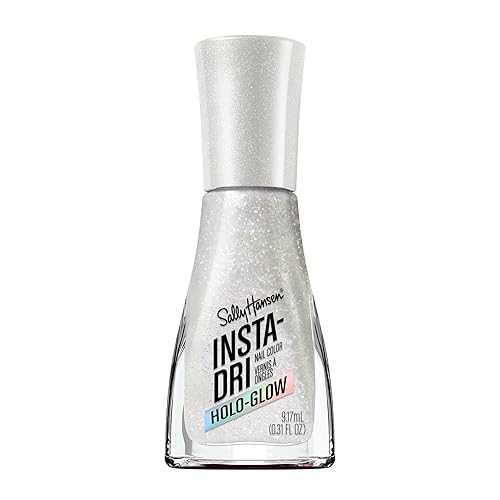 Sally Hansen Insta-Dri Galactic Nail Polish | Quick Dry, Long Lasting, Streak-Free Shine | Sheer, Shimmery | 109 Chromatica | Silver Chrome Nail Color