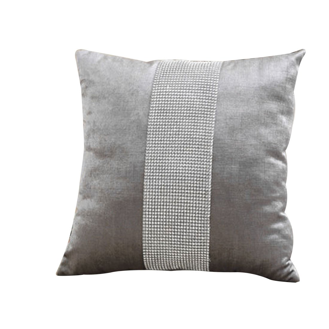 Sourcingmap Couch Pillowcase Velvet Luxury Diamante Pillow Cover for Sofa Bedroom 18x18 Inches Gray