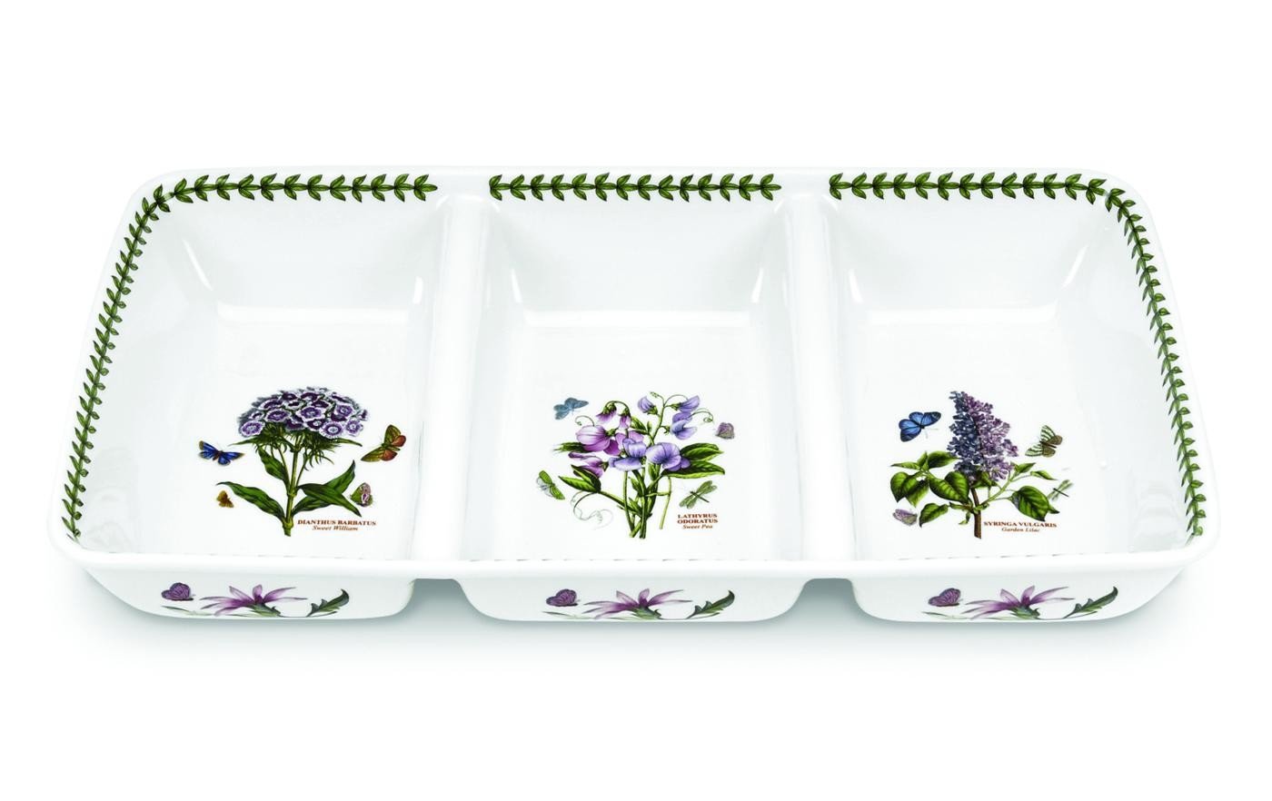 Portmeirion Botanic Garden 3-Section Server | Elegant Floral Serving Platter for Entertaining