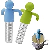 Tea Infuser for Loose Tea Fine Mesh Tea Steeper, Stainless Steel Tea Strainer Ball with Silicone Handle for Hanging on Cups, 