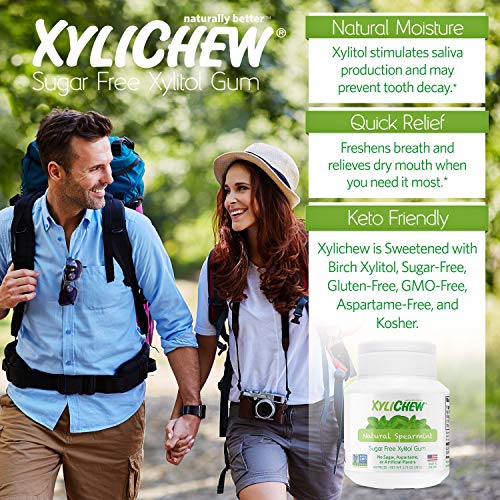 Xylichew 100 Xylitol Chewing Gum Jars Non GMO, Gluten, Aspartame