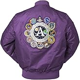 CORIRESHA Mens Apollo Space Embroidered Patches Slim Fit Bomber Jackets Windbreaker