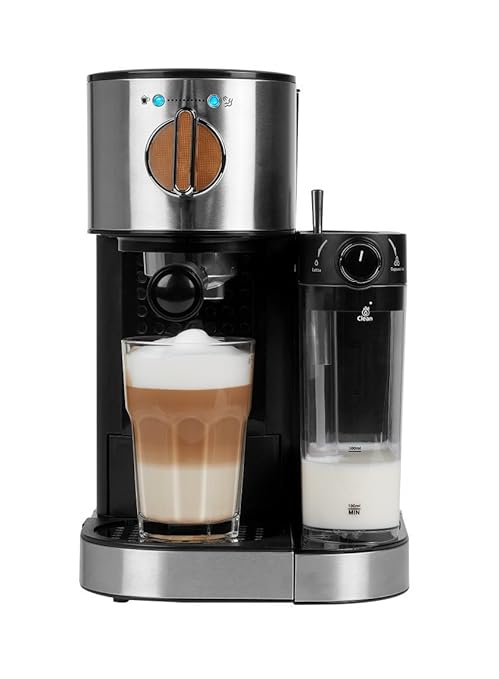 MEDION Espressomaschine mit 1300 Watt, 15 bar, 1200 ml abnehmbarer Wassertank, 700 ml Milchtank mit Aufschaumdüse, Aluminium 