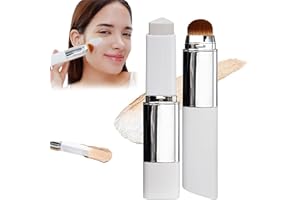 Chartming Color Changing Foundation Stick, 2 in 1 Cover Cream Stick V with Detachable Brush, Portable Makeup Color Changing C