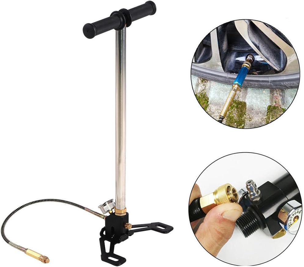 Greensen Stirrup Pump, Air Rifle Pump 3 Stage Folding Stirrup Charger