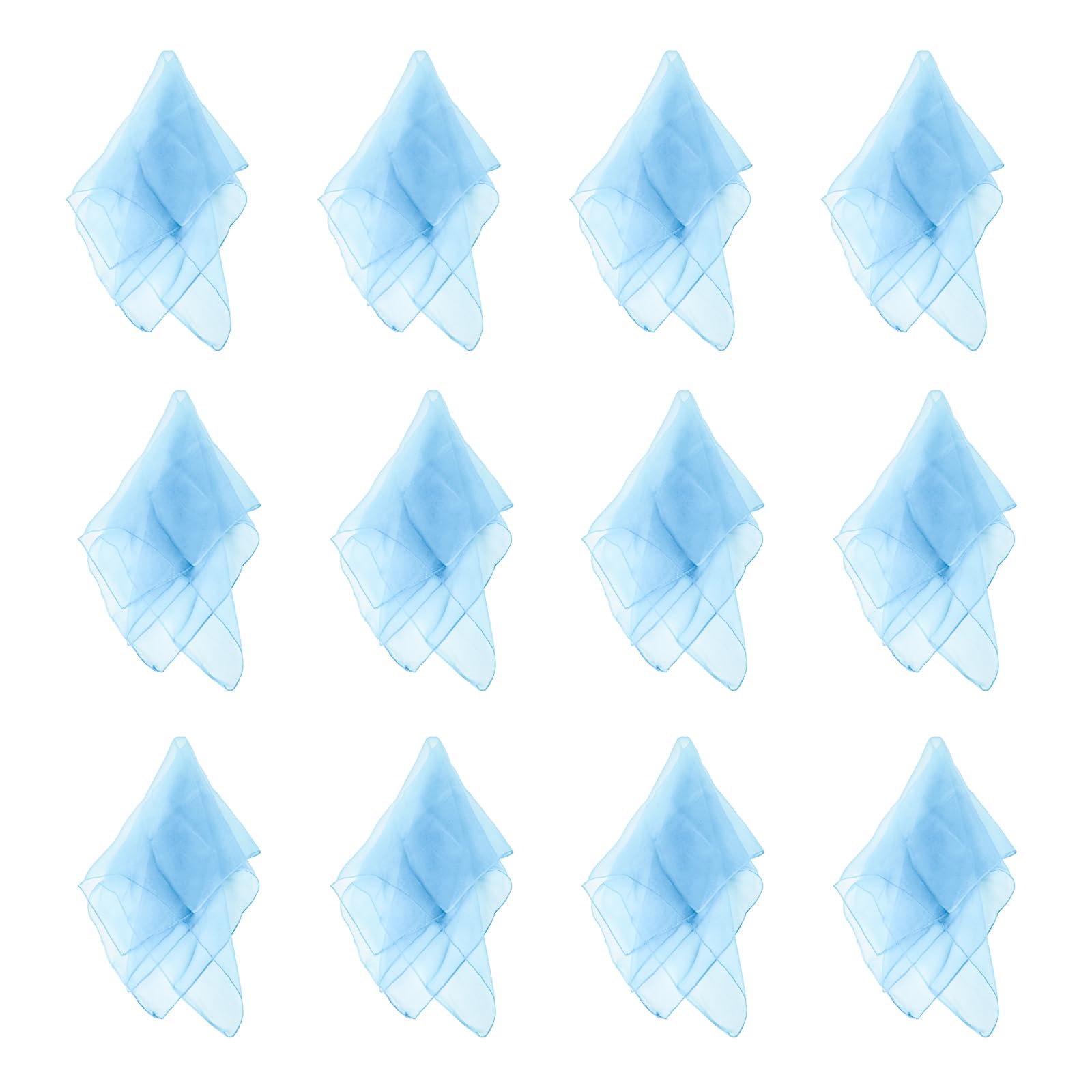Larcele 12 pcs Juggling Plain Weave Dance Scarf for Performance Prop Accessory 24 x 24 Inches WDSJ-02（Blue）