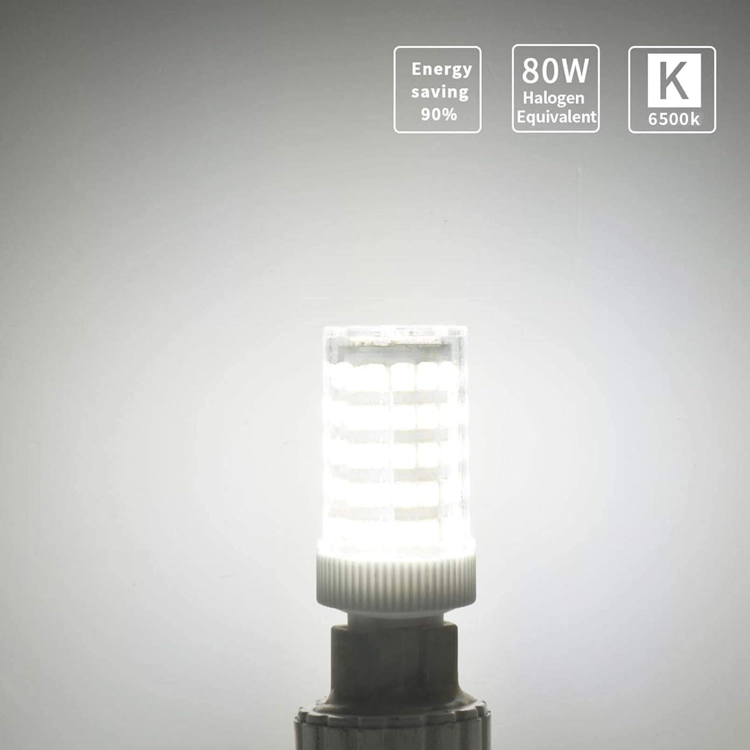 MJIUZHOU G9 LED Light Bulb 10W Equivalent to 80W Halogen Cool White 6500k 800lm 220V 360° Beam Angle Energy Saving Bi-Pin Base Lamp(Pack of 5) - Image 5