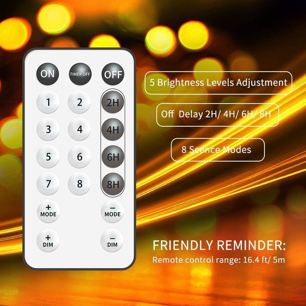 Govee Led Fairy Lights Bedroom, 66 Feet Fairy Lights Plug in, 200 LEDs Remote Control Fairy Lights with 8 Scence Modes 4 Timing Options USB Fairy Lights for Indoor Outdoor Decoration Warm White : Garden & Outdoor