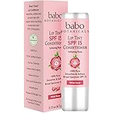 Babo Botanicals SPF 15 Lip Tint Conditioner, Wild Rose, 0.15 Ounce