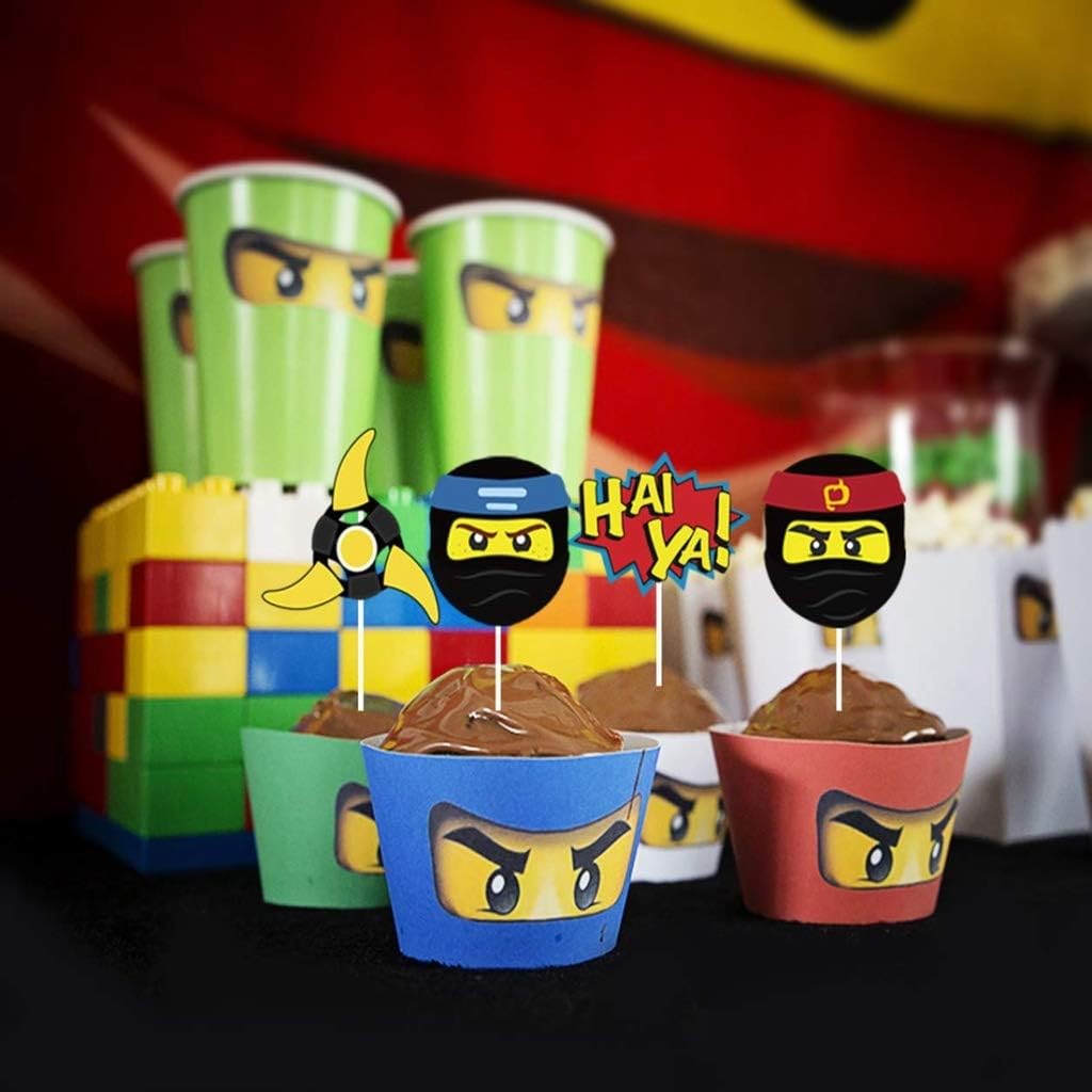 Amycute Cupcakes 24pcs Decorations De Gateaux Ninjago Fete De Anniversaire Cake Toppers Decoration De Gateau Dessert Pour Mariage Patisserie Ustensiles A Patisserie Napravi Rs
