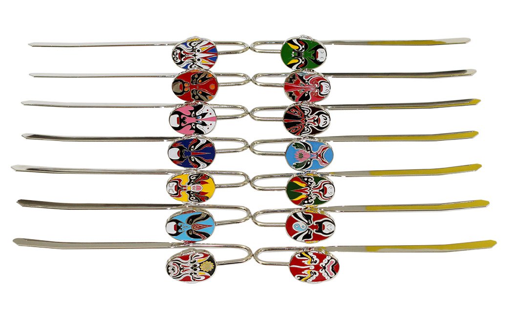 Ranvi Stainless Steel Bookmark, Chinese Beijing Peking Opera Face Facebook Bookmark, 4 PCS, Random Delivery.