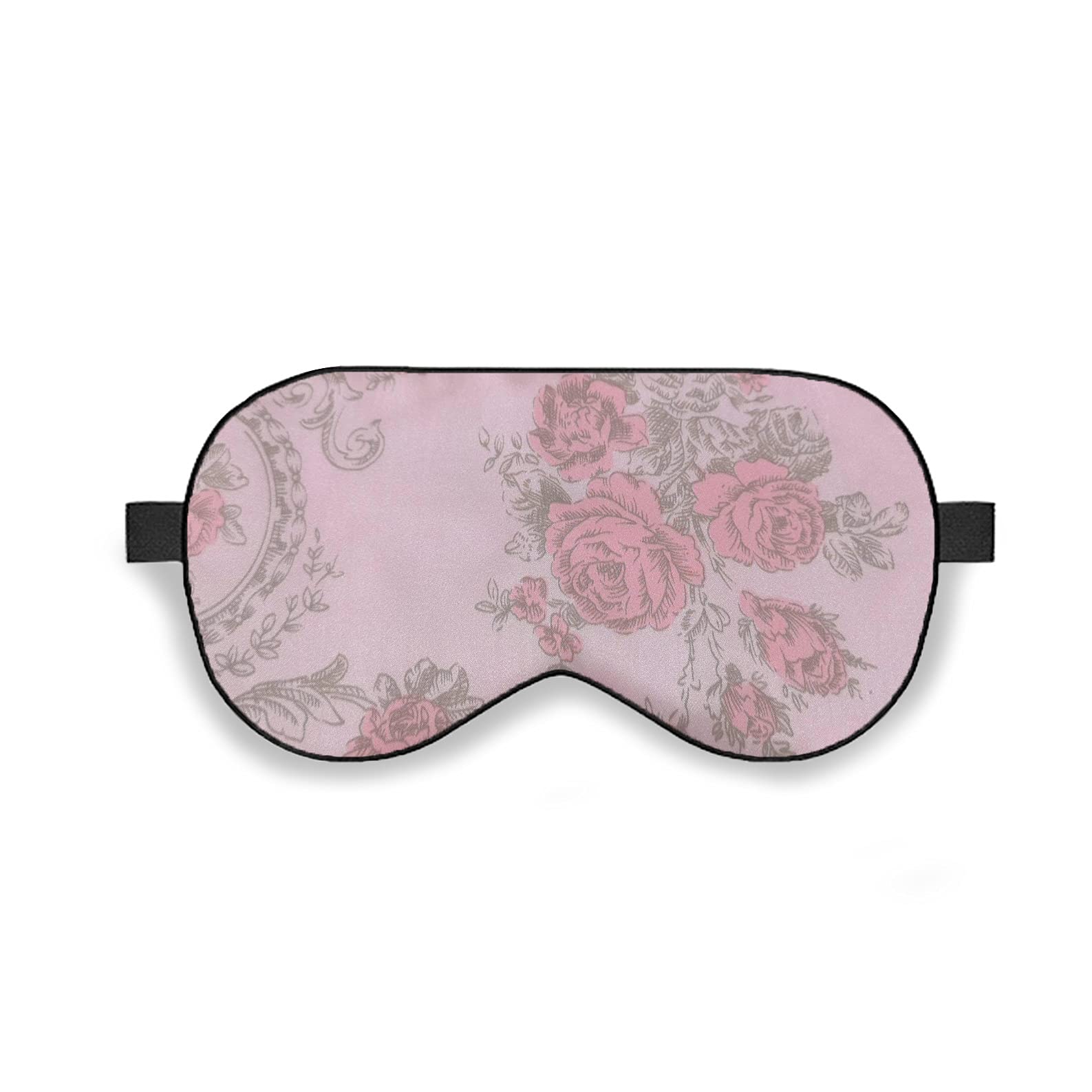 Sleep Eye Mask - Silk Blindfold - Natural Silk Eye Mask with Adjustable Strap Comfortable and Light Blocking for Men Women and Teens. (Black Rose)