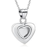 Oinsi Tiny Glass Heart Urn Necklace For Ashes For Women Girls Fashion Stainless Steel Cremation Jewelry Holder Keepskae Memroial Pendant Necklace
