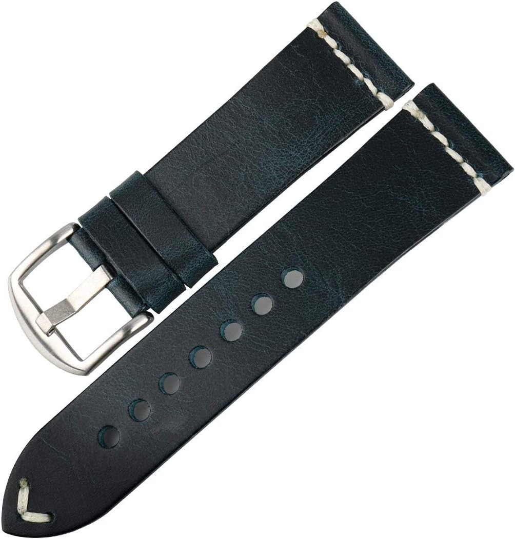 Watch Band 20mm 22mm 24mm, Vintage Oil Wax Leather (Greasedleather) Watch Strap 6 Colors Available Watchband