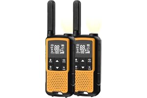 22 Channels FRS Radio Rechargeable NOAA 2 Pack with Gang Charger (F22-Orange)
