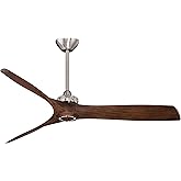 Minka-Aire F853-BN/AMP Aviation 60 Inch Ceiling Fan with DC Motor in Brushed Nickel Finish and Medium Maple Blades