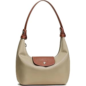 Stylily Convertible Mini Bag for Women Nylon Crescent Dumpling Bag | Lightweight shoulder Purse, Two Straps Crossbody, Nylon