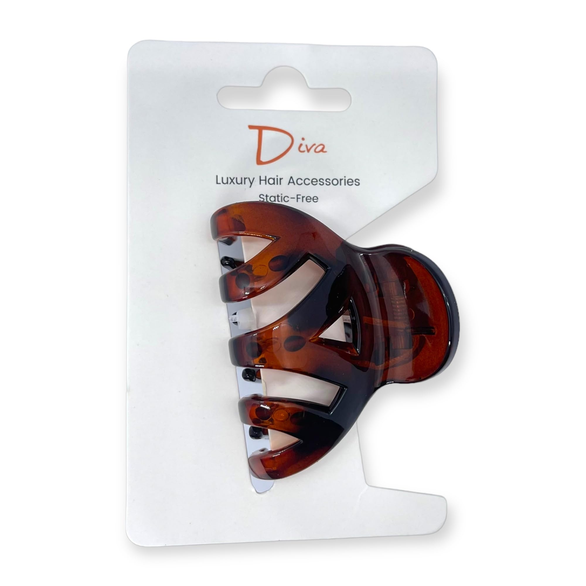 Diva Scalloped Elegant & Premium Hair Claw Clip | All Hair Types Thick & Thin | Quality Materials | Chic & Fashionable | Durable Grip & Secure Hold (Amber Tortoiseshell, 6 CM / 2.4 INCH)
