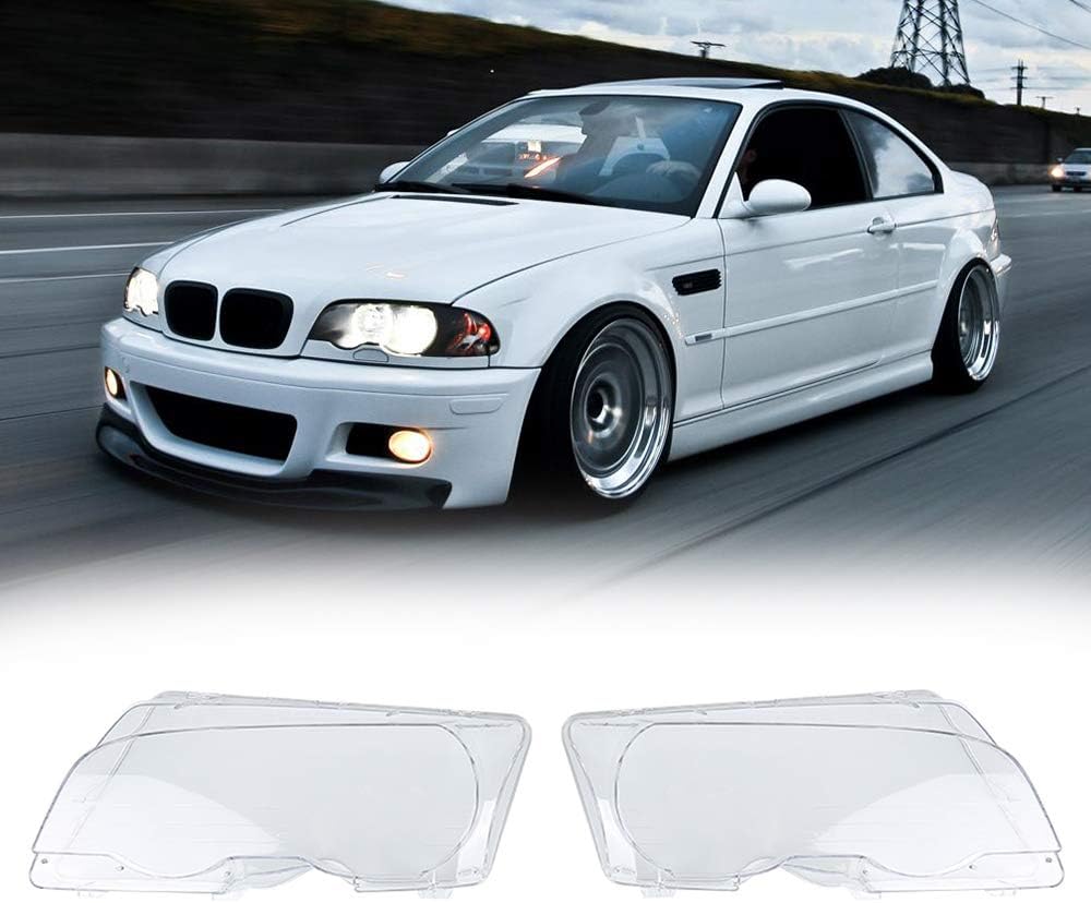 KWWBLX 1pcs For BMW E46 Cabridet 2 Door 99 02 Car Headlight Glass Lens Cover Clear Automobile Left or Right Headlamp Cover car styling