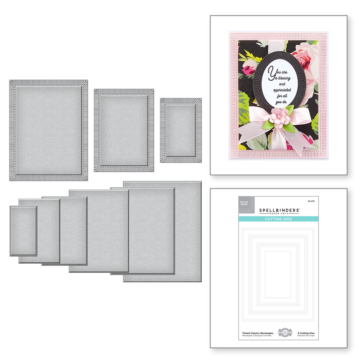 SPELLBINDERS Fluted Classics Rectangles