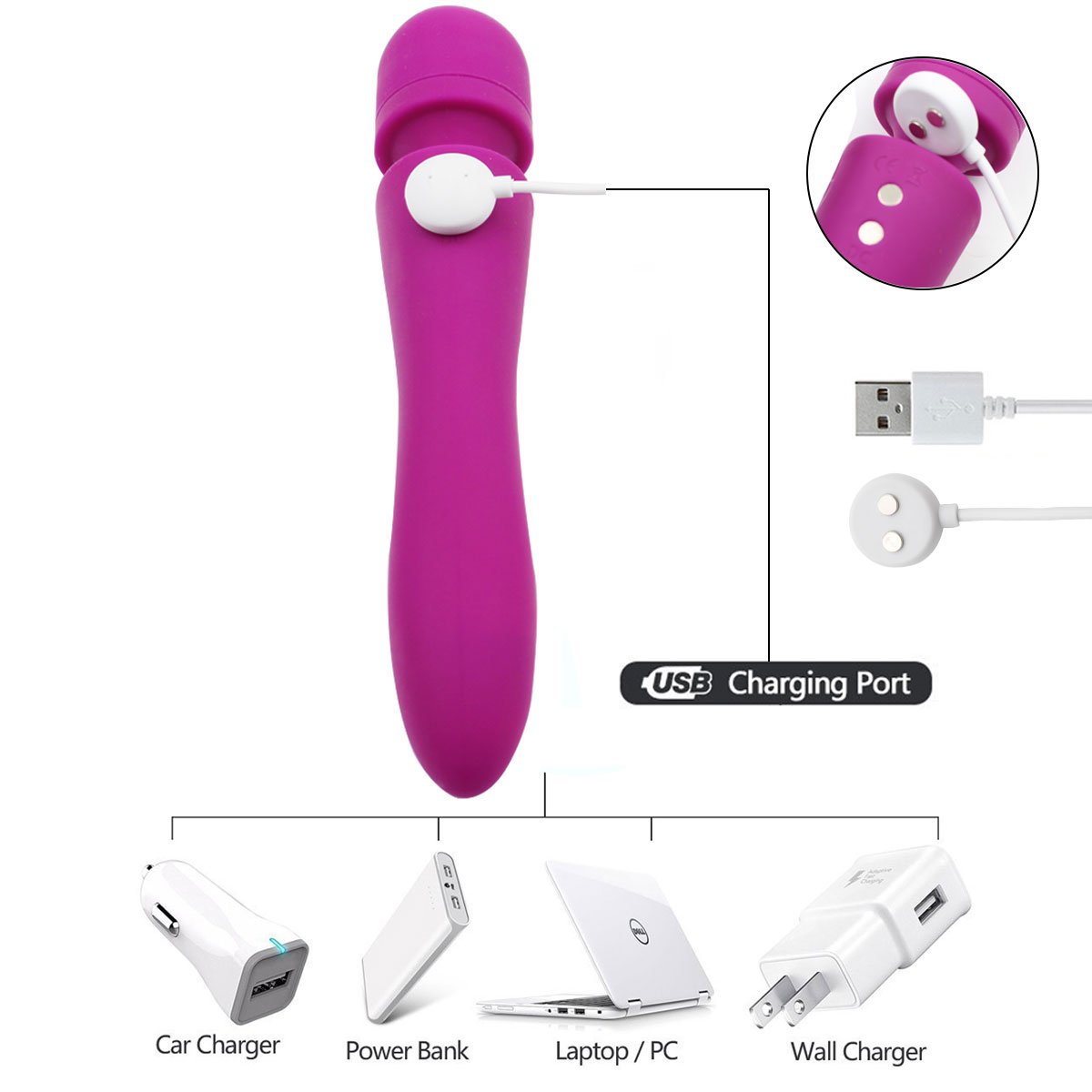 Wireless Handheld Full Body Electric Wand Massager by TIANYI | Waterproof Electric Massage Made with Skin Soft Silicone | (CC)