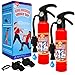 Born Toys Toy Fire Extinguisher w/ Whistles (2 pack) for Ages 3 & Above, Water Fire Extinguisher as Fireman Toys or Firefighter Toys - Water Shooters for Kids that shoots over 20 ft for Ages 3 & Above