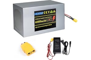 MFAOSHI 72V 60Ah Electric Bicycle Battery,Li-Ion Battery Power Bank,with LED Power Indicator, 50A BMS,with 3A Charger,XT90 Connector for 200-3500W Electric Bicycle Motor