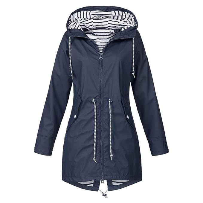 Goosuny Damen Regenjacke Lange Warme Wintermantel Wasserdicht Winddicht Outdoor Übergangsjacke Mit Kapuze Jacken Parka Loose 