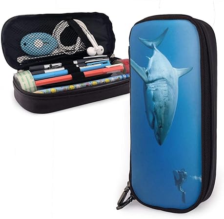 Amazon 鮫と人 ペンケース ペンポーチ 筆箱 高級 大容量 男子 女子 キッズ 文房具 文具 高校生 中学生 おしゃれ おもしろ 人気 シンプル かわいい 贈り物 ギフト ペンケース 文房具 オフィス用品