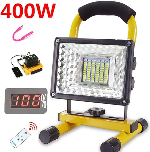 Led Foco Proyector Portatil, Luz de Trabajo Led Recargable,(400W ...