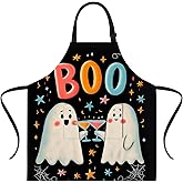 ANNA QUEEN Merry Christmas Apron for Women Men with Pockets Snowman Apron Adjustable Kitchen Chef