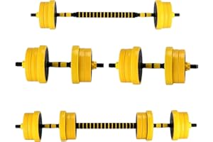 44LBS Adjustable Dumbbell and Barbell Set-2 in 1 Home Gym Free Weight Kit, 17 Resistance Level Free Weight Set for Versatile 