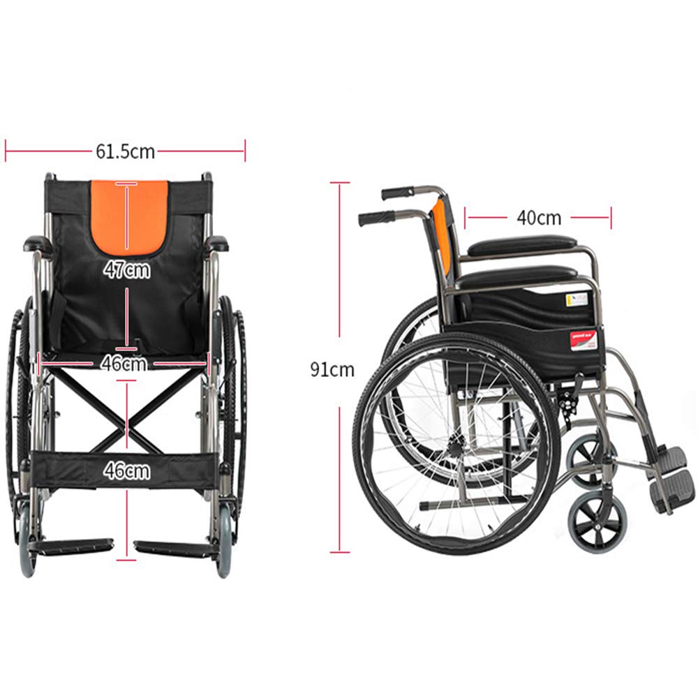 ノーパンクタイヤ 軽量 Mldeng 携帯バッ B07gwgzv9r グ付き コンパクト 介助ブレーキ付き ギフト 介助 折りたたみ式 スチール 自走用 車椅子 自走用車いす ファッションの