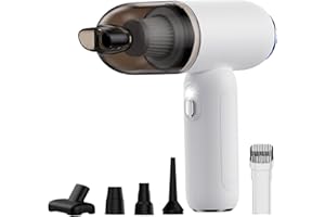 FEILTIK Handheld Car Vacuum Cleaner Cordless, 18000PA High Power Car Vacuum Cleaner & Air Duster/Blower, Portable Vacuum with Magnetic Dust Collection Bin, LED Light, 2 Gear Hand Held Vacuum for PC(White)