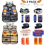 Taiker Compatible with Nerf Vest Kit, 2 Pack Tactical Vest for Nerf Gun, N-Strike Elite Jacket for Boys, Girls