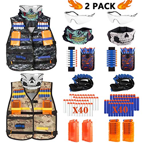 Taiker Compatible with Nerf Vest Kit, 2 Pack Tactical Vest for Nerf Gun, N-Strike Elite Jacket for Boys, Girls
