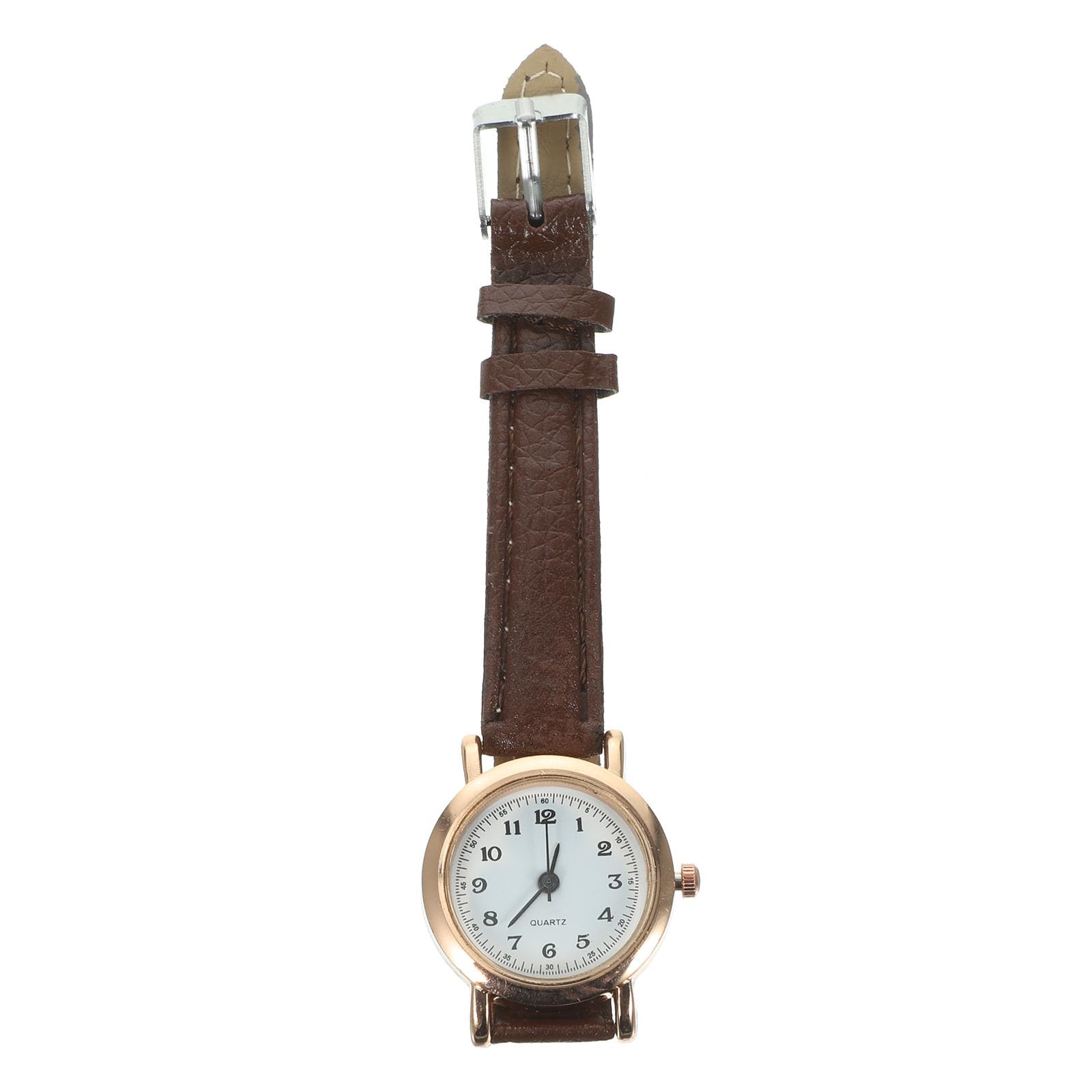 ULTECHNOVO Womens Watch Leather Strap Watch, Small Dial Ladies Wrist ES Round Shape Simple Leather Strap for Students Girl Women Ladies (Brown)