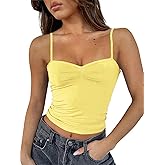 TiulZial Going Out Tops for Women - Sexy Crop Tank Top Double Lined Spaghetti Strap Trendy