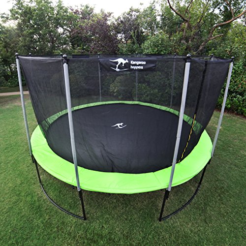 image for Kangaroo Hoppers 15-Feet Round Trampoline with Safety Net Enclosure, S