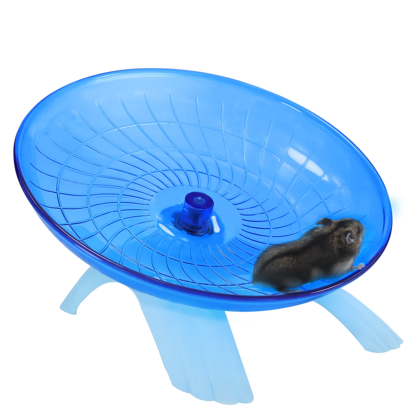 Flying Saucer Hamster Wheel Silent Spinner 18cm Quiet Exercise Runner for Cage Dwarf Animal Small Rat (Blue)