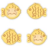PlayVital Thumb Grips for Nintendo Switch 2 | Kawaii Silicone Joystick Caps (4-Pack) - Cute Accessories Animal Design Thumbstick Covers for Joycon 2 - Taiyaki Kitten