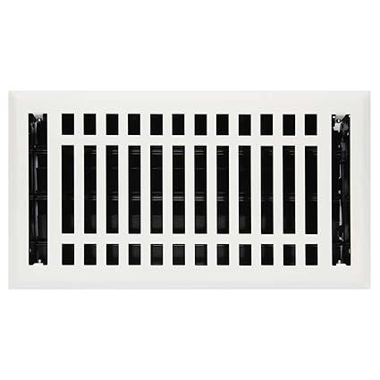 Naiture 6 X 10 Steel Louvered Floor Register With Damper Or