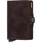 Secrid Twin Wallet, Vintage Chocolate, Genuine Leather with RFID Protecton, Holds up to 16 Cards