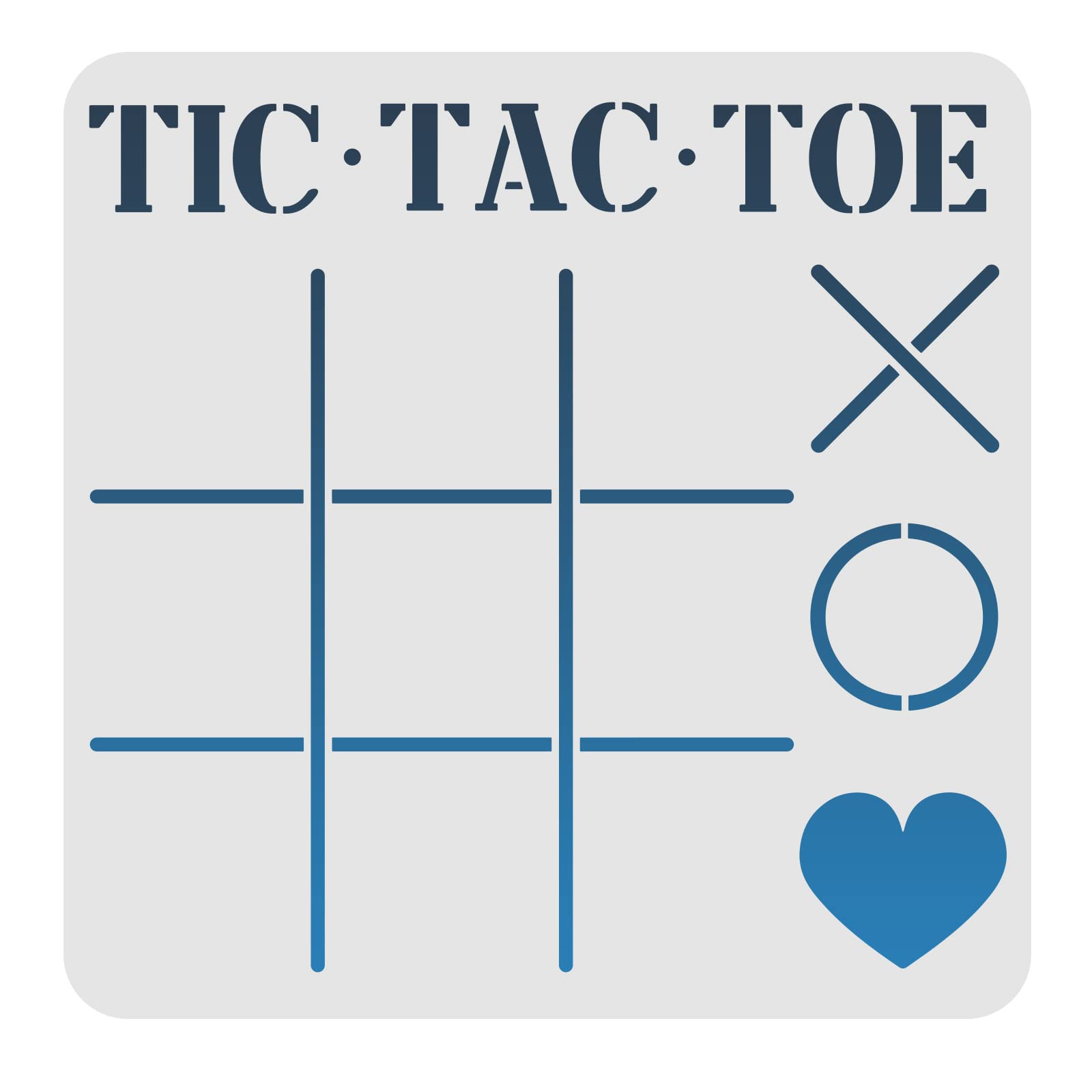 FINGERINSPIRE Tic Tac Toe Board Stencil DIY Family XOXO Game Home Decor Gift 30x30cm Stencil Template Large Reusable Template Arts and Crafts Scrapbooking for Airbrush Painting Drawing