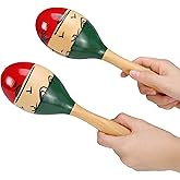 Professional Maracas, Wooden Rumba Shaker Rattle Latin Percussion Musical Instrument with Clear Sound for Adults Kids, Set of