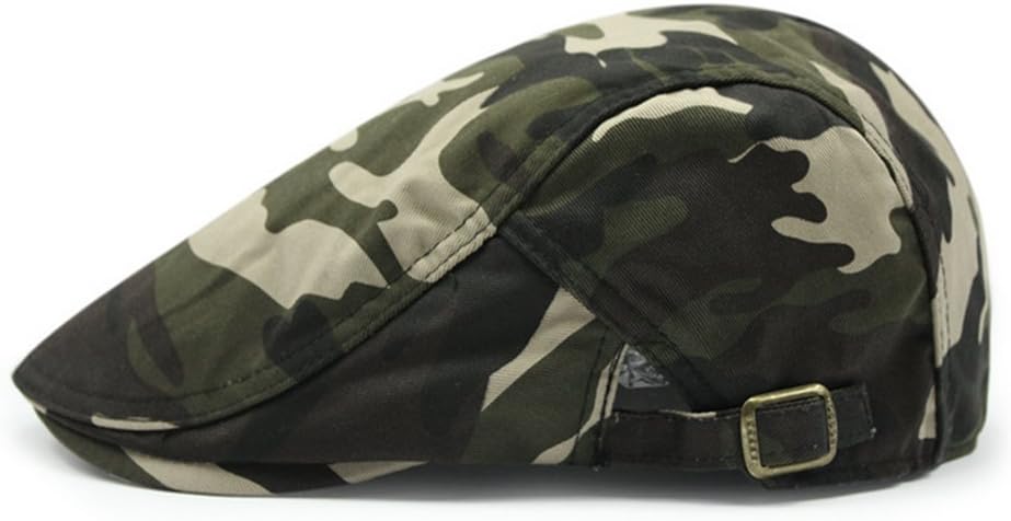 Zerci Linen Cotton Camouflage Duckbill Ivy Cap Gatsby Newsboy Hat Golf Flat