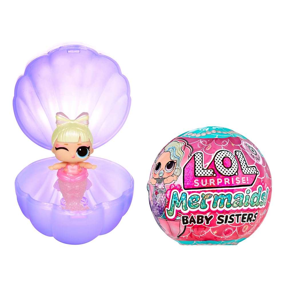L.O.L. Surprise! Mermaids Baby Sisters - With Colour-Changing Tails, Random Assortment, Includes 1 Doll with Cute Accessories, Collect All 8 Dolls, For Kids Ages 4 and Up, Rosa