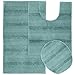 Garland Rug 3-Piece Essence Nylon Washable Bathroom Rug Set, Seafoam