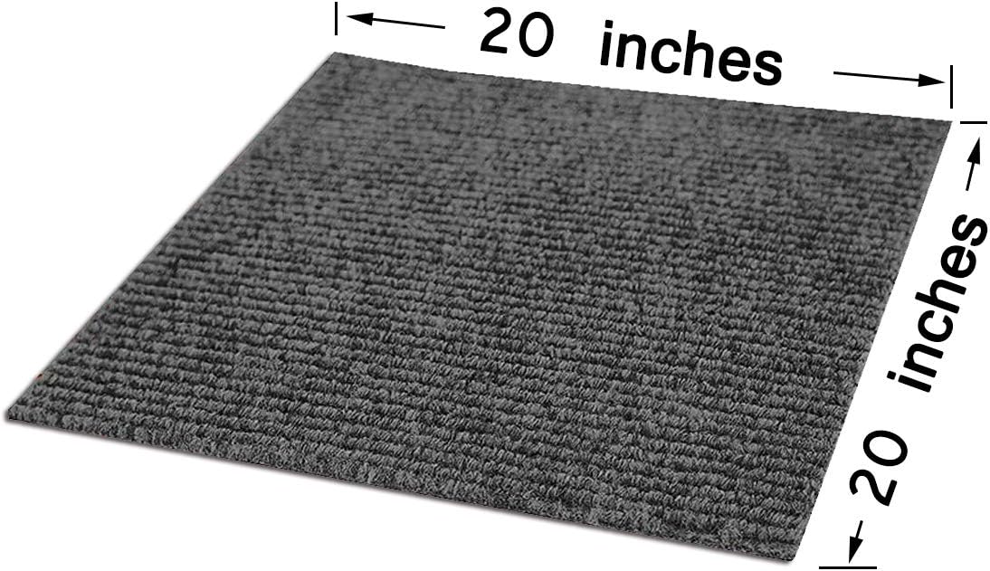 Nisorpa Commercial Carpet Floor Tiles Dark Grey 20x20 inch 20pcs Pack Washable Carpet Floor Tiles Heavy Duty Carpet Squares Bitumen Backed for Indoor Home Office Apply - - 