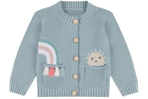 Loyfoky Baby Cardigan 100% Cotton Toddler Outwear Embroidery Rainbow Sun Warm Sweater Long Sleeve Knit Coats Boy Girl Clothes